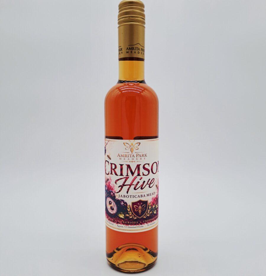 Crimson Hive 2025 Jaboticaba Mead bottle made with Queensland macadamia honey by Amrita Park Meadery