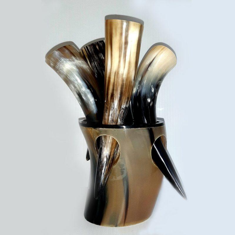 Mead Drinking Horns with Stand Amrita Park Meadery